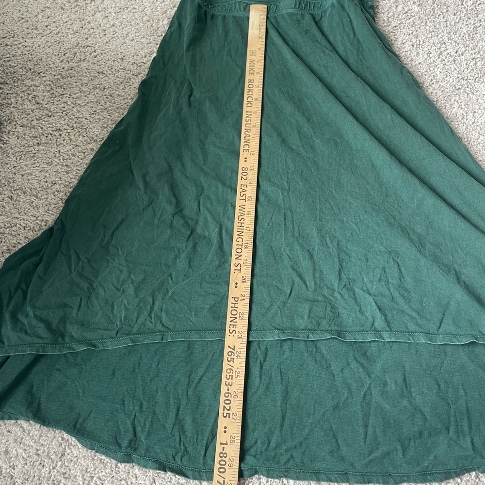 Anthropologie Daily Practice 100% cotton Green Racerback hi-lo dress size Small - Picture 13 of 16